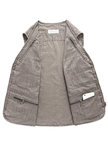 Image of Hbufnha Men's Casual Safari Travel Vest 16 Pockets Outdoor Work Vest Sleeveless Jacket Fishing Hiking Photograph