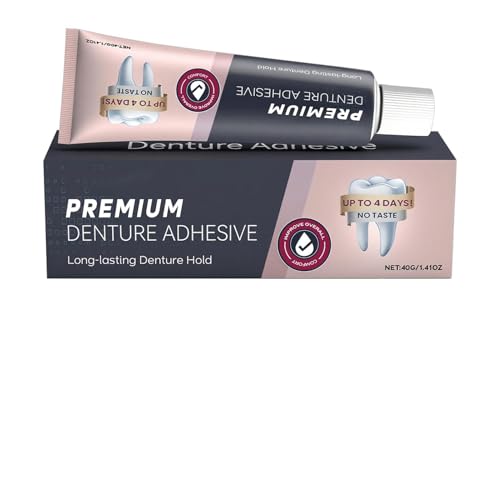Colla per Dentiere, Adesivo a Tenuta Prolungata per Dentarie, Adesivo Delicato per Protesi Parziali con Presa Sicura per Famiglia Nonni Adulti Uomini e Donne