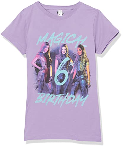 Disney Little, Big Descendants 3 Magical 6th Birthday Girls Short Sleeve Tee Shirt