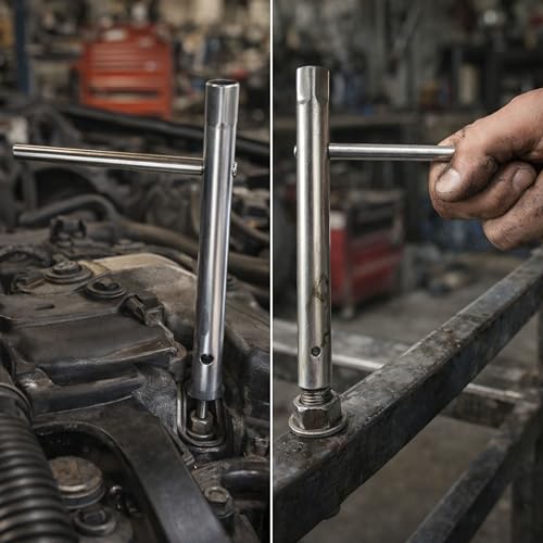 Rohrsteckschlüssel Set mit Drehstange, SW 12 X 13, 10 X 11, 8 X 9, Montage Satz aus Werkzeugstahl, Steckschlüssel Kit für Sechskant Muttern, nahtlose Doppelsteckschlüssel mit Hohlschaft, Rohrschlüssel