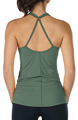 icyzone Workout Yoga Fitness Sports Racerback Tank Tops for Women