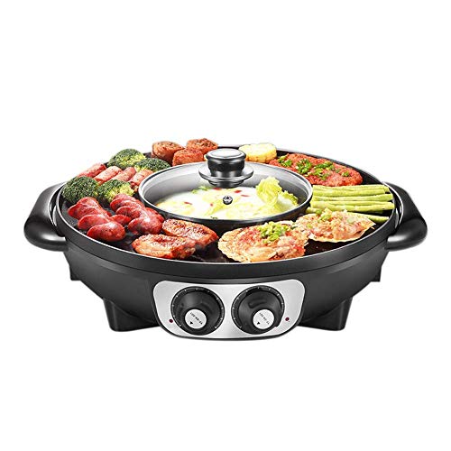 Koreanischer Grill-Hot-Pot-Doppeltopf, integrierter Kochtopf, elektrischer Hot-Pot-Elektro-Grill Elektrische Backform