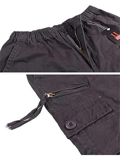Cicilin Calça cargo masculina de algodão, para trabalho, acampamento, caminhada, vários bolsos, pern