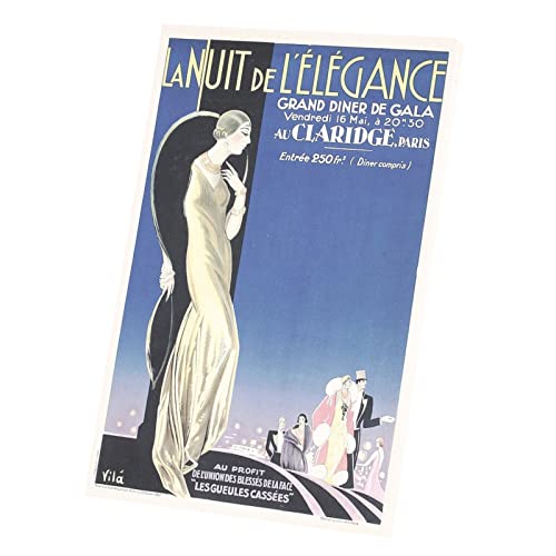 Tableau Art Deco La Nuit de L'Elegance - Toile vintage 30x45 cm
