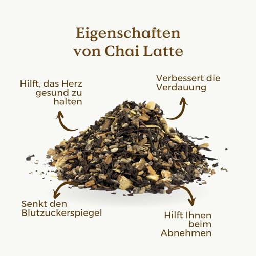 Chai Tee Lose Bio 100g (50 Tassen) | Chai Latte Zuckerfrei mit feinstem Ingwer, Zimt, Vanille, Kardamom, Anis REPLANTEA