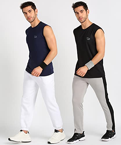 Image of TQH Sleeveless T Shirts for Men | Vest for Men | Tank Top Man | Sando for Man | Men's Sleeveless Gym Vest Round Neck Solid Casual T-Shirt for Workout Running Sports Beach