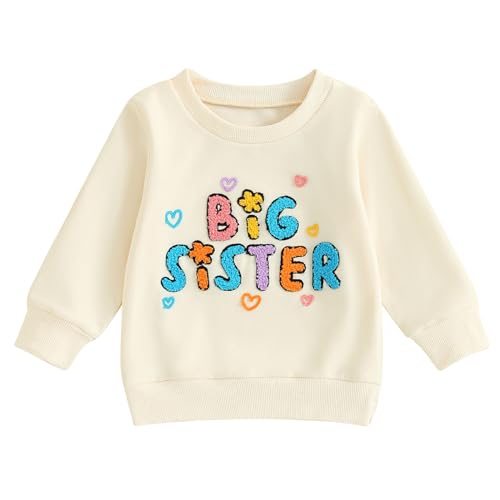 Toddler Baby Clothes Big Sister Shirts For Girls Long Sleeve Crewneck Big Sis Sweatshirt Sibling Matching Outfit