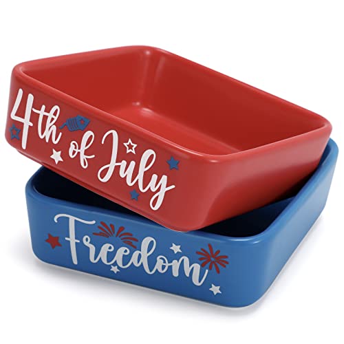 Nefelibata 4Th Of July Mini Candy Dish Patriotic Independence Day Ceramic Candy Bowl For Tiered Tray Decor Table Shelf Decorations Farmhouse Home Decor Housewarming Gift Idea Set Of 2 #TOP30