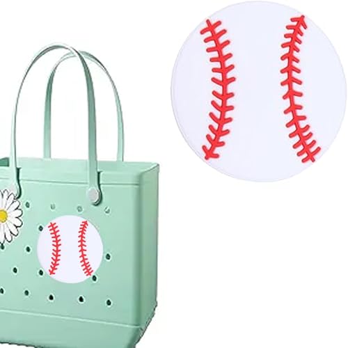 TrustBlai Baseball Accessories for Bogg Bag, Tote Croc Charms for Women Fashion, Sport Bogg Clip Decoration