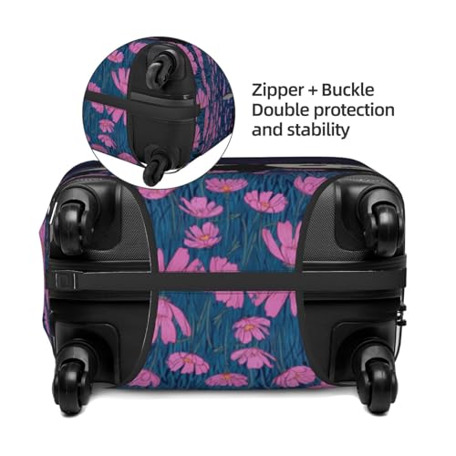 Panda Walking Pink Daisies Field Elastic Travel Luggage Covers Dustproof Scratch-Resistant Suitcase Protector Fit 22-24 Inch2
