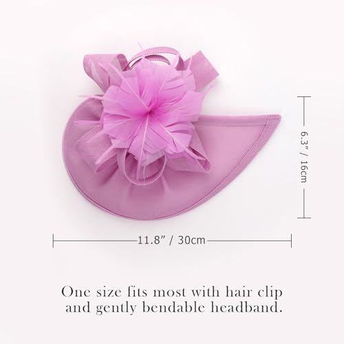 Image of DRESHOW Women Fascinator Hats Tea Party Hat Vintage Pillbox Hat Headband for Cocktail