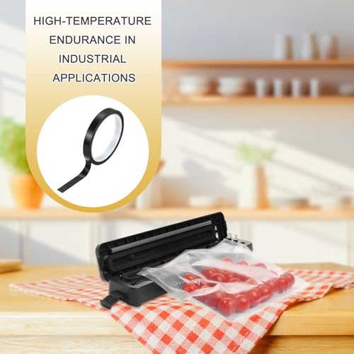 Image of PATIKIL High Temperature PTFE Tape 1 /2 Inch x 33 Feet, PTFE Coated Fiberglass Adhesive Tape for Vacuum Sealer Machines Hand-Impulse Sealers Insulation, Black