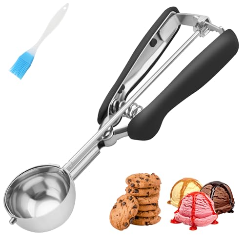 Cuchara mediana para galletas, 2 cucharadas, tamaño #40, cuchara de helado de acero inoxidable 18/8 con agarre cómodo, para hornear galletas, magdalenas, cupcakes