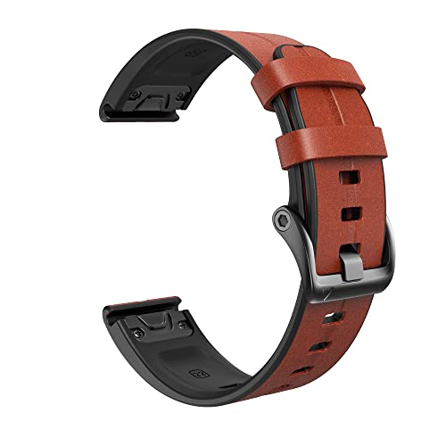 Bracelet de montre Garmin Fenix 7 en cuir véritable pour le bureau et les sorties