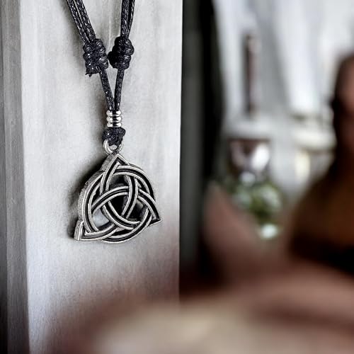 BlueRica Celtic Trinity Knot (Triquetra) on Adjustable Cord Necklace2