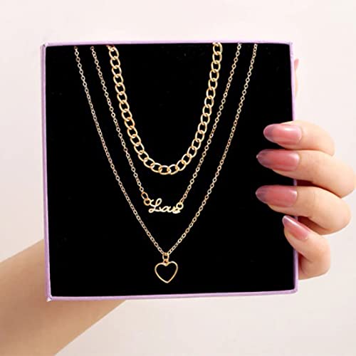 Plated Hearts Layered Necklace