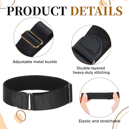 Image of 4Pcs Black Elastic Adjustable Arm Band, Unisex Stretchy Sleeve Garters Anti-Slip Shirt Long Sleeve Holders for Men