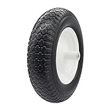 BAIVE BW 4.80/4.00-8' Solid Wheelbarrow Tire Non-Slip Flat Free Wheel with 6' Iron Hub, 5/8' Bearings(Gemstone Stripe-A)