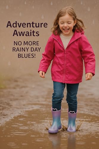 A2Z 4 Kids Girls Glitter Rainbow Gradient Wellington Boots Heart Handle - Wellies 1415 Gradient 6 UK Child - Image 4