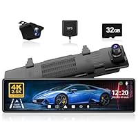 REDTIGER Rear View Mirror Camera for Cars,4K Front and 2.5K Rear Mirror Dash Cam Backup Camera,11" UHD Full Touch Screen Rearview Mirror Dash Camera, Night Vision GPS Reverse Parking Monitor 32GB Card