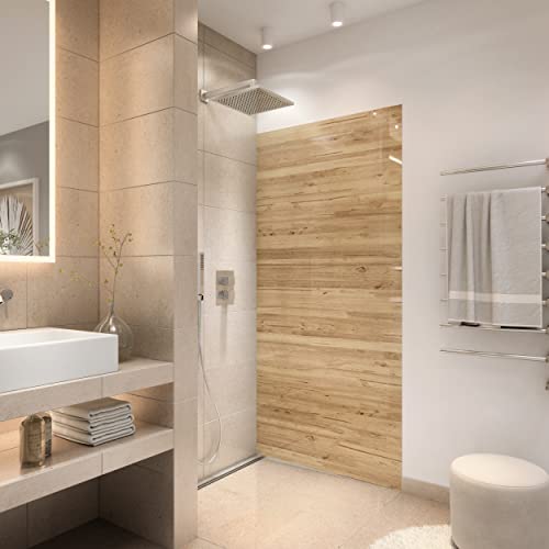 StickerProfis Duschrückwand selbstklebend 1,8mm - HARTHOLZ GEBÜRSTET -...