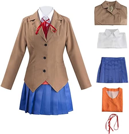 Doki Doki Literature Monika Outfit Yuri Ddlc Uniform Sayori Cosplay School Girl Costume Halloween