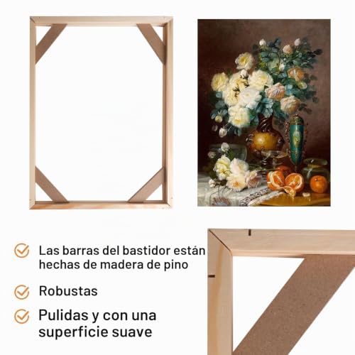 Miniatura 3 de Marcos De Lienzo Para Bricolaje, Bastidor De Madera Maciza Para Cuadros, Arte De Pared, Pinturas Al Óleo 40 X 50 Cm