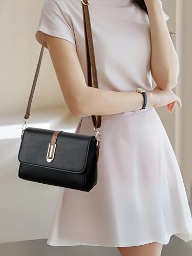 Image of ITALISH Faux Leather Crossbody Bag with Brown Strap Gold-Tone Hardware