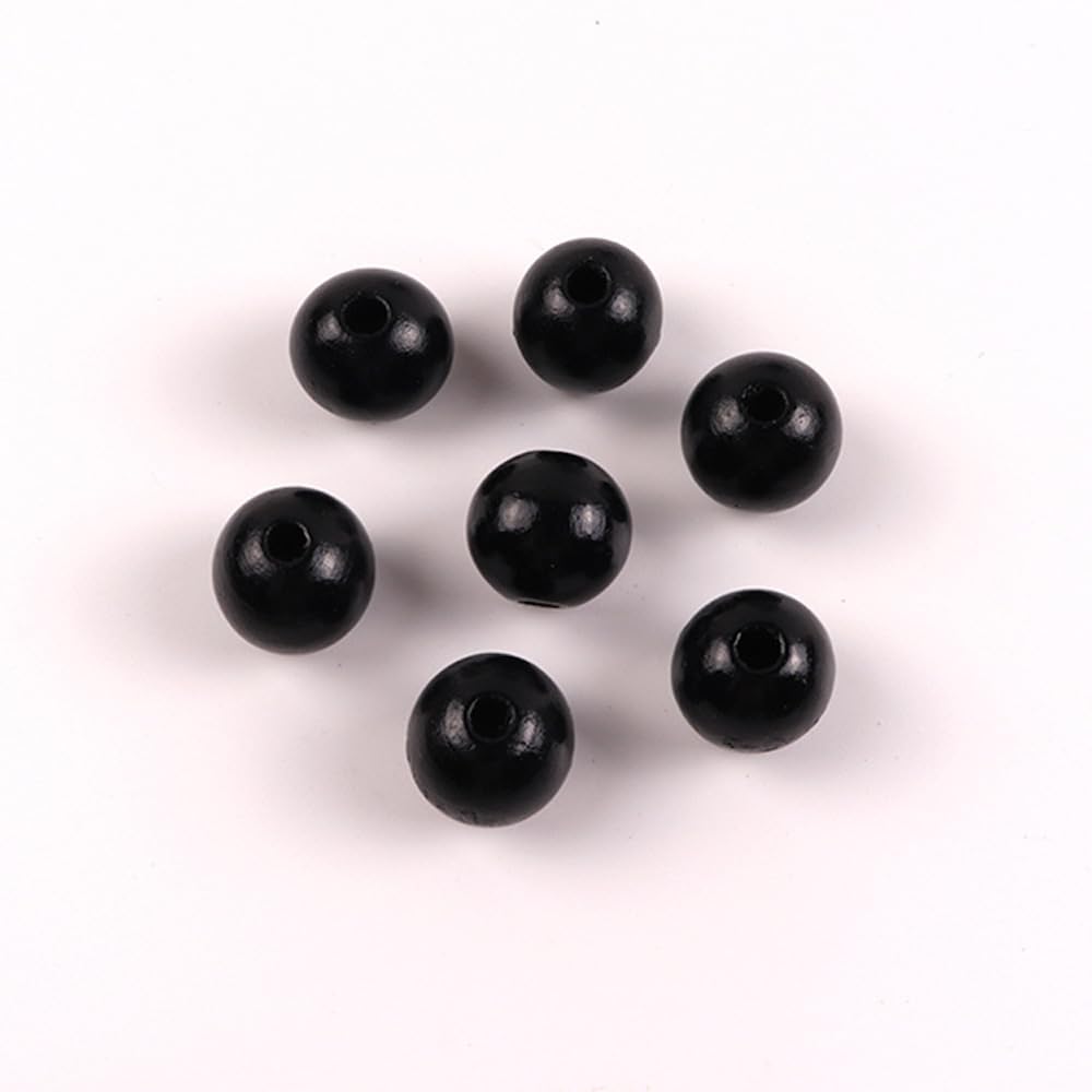 Lot De 40 Perles En Bois Macramé Noir De 25 Mm Avec Grand