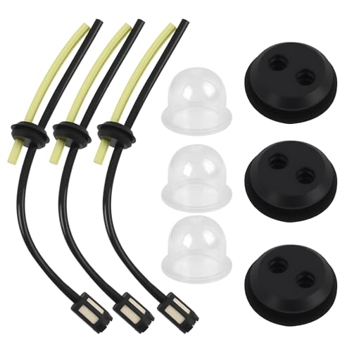 3 Stück Benzinschlauch Dichtung, Universal Benzinfilter Kit, 3-teiliges Set für Rasenmäher, Motorsense, Rasentrimmer. Benzinfilter, Dichtung, Primer Bulb, passend für 18 mm Tanköffnung