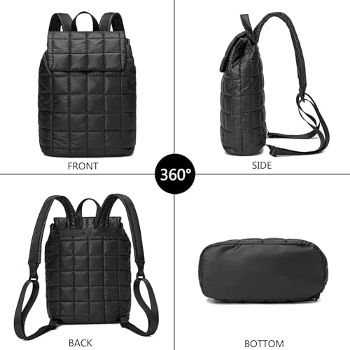 Niumike 10L Quilted Casual Daypacks Lightweight Shoulder Bag Solid Color Waterproof Nylon Flap Backpack for Traveling Hiking4