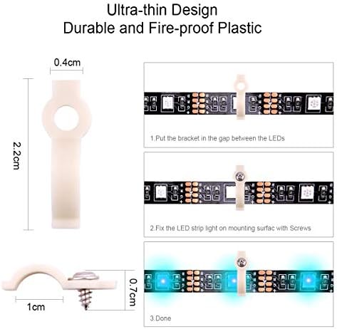 4Pin RGB LED Strip Connector Kit - 10mm 5050 RGB LED Connector Kit Includes 10x Strip to Wire Quick Connectors, 10x L Shape Connectors, 32.8ft RGB Extension Wire Cable, 20x LED Strip Clips