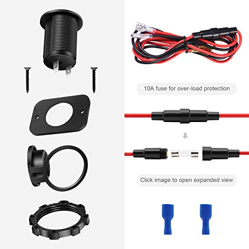 Cigarette Lighter Socket - Car Marine Motorcycle Atv Rv Lighter Socket Power Outlet Socket Receptacle 12V Waterproof Plug By Zhsms(2 Pack) #TOP1