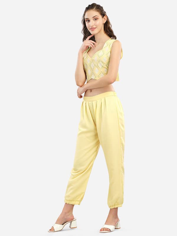 Image of Women Casual Co-Ord 3 Piece Set /Three Piece Dress with Shrug /Coat /Crop Top and Pant Set