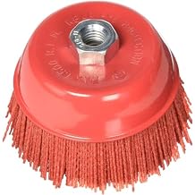 Abrasive 180 Grit Nylon Bristle Cup Brush - 6 Inch - Safe for Use on Metal, Wood, Aluminum and Plastic Surfaces 6 Inch