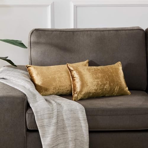 Image of Khooti Velvet 200 TC Cushion Cover Pack Of 1-14 inchX20 inch /36X51 Cm-Color-Copper Gold-Soft Pillow Covers Cushion Case For Sofa Bedroom Living room Chair Car