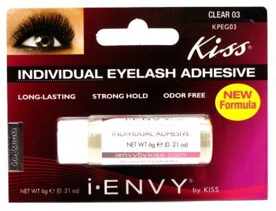 Kiss I Envy Wimpernkleber - Extrastarker Halt, Transparent, 5g Tube, Wasserfest & Hypoallergen