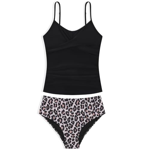 Image of Girls Swimsuits 2 Piece Bathing Suit Tropical Floral Swimwear 7-16 Years Beach Sport Halter Tankini