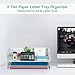 EasyPAG Paper Organizer for Desk 2 Tier Stackable Paper Tray for A4 Legal Size Folders Metal File Storage Desktop Organizer for Home Office School Teacher, White