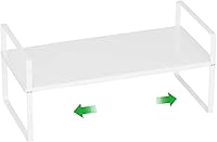 Vista 8 de Estante organizador de gabinete expandible, organizador de despensa, estantes apilables, encimera de cocina debajo del fregadero, estante