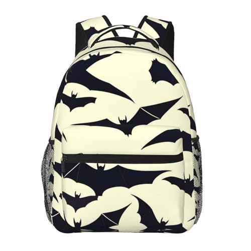 PHAYAH Mochila con patrón de colonia de murciélagos negros para...