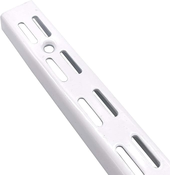 Adjustable Twin Slot Shelving System | White Uprights and Strong Brackets | Wall Mounted Rack for Durable Storage (1, Upright 1600mm or 160cm)