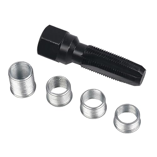 Spark Plug Thread Repair Kit, 9mm/ 11mm/ 16mm/ 20mm Spark Plug Inserts & Reamer Tap Tool for Car Repairing