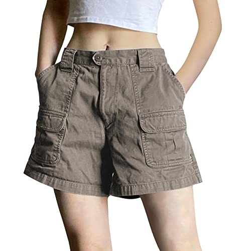 Mujer Pantalones Cortos Cargo Vaquero Verano Cintura Alta Ropa Adolescente Multibolsillos Diario Talla Grande Shorts Vaquero Universitario Gimnasio Suave Calle Denim Hot Pants