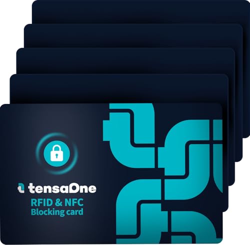 5 Pack RFID Blocking Card, One Card Protects Entire Wallet Purse, NFC Contactless Bank Debit Credit Card Protector ID ATM Guard Card Blocker