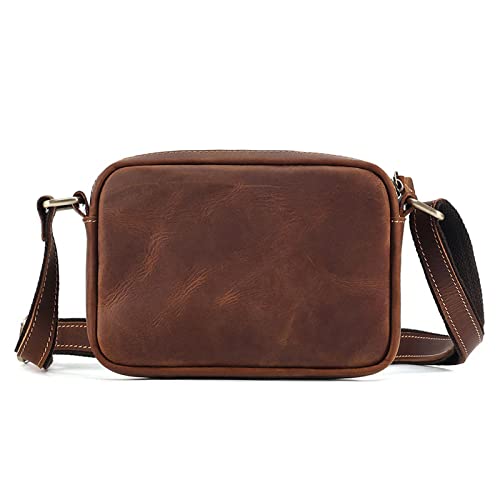 Bolsos cruzados de cuero Crazy Horse vintage para viajes y ciclismo