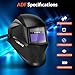 Welding Helmet Auto Darkening,True Color Welding Hood Solar Powered 3.66 * 1.69