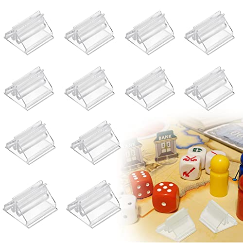 Luokeily 24 PCS Supports de Cartes de Jeu en Plastique Porte-Cartes de Jeu Transparent Porte-Cartes de Jeu de société Pièces pour Jeu de société Marqueurs Party Favor Cover