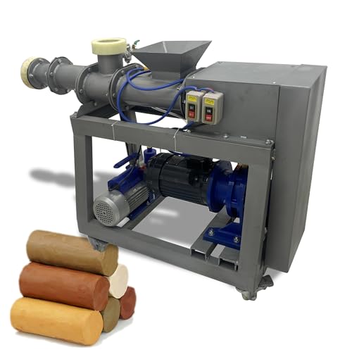 INTSUPERMAI Heavy-Duty Electric Vacuum Clay Extruder, 110V/1500W, Stirring Clay 396lb/h, Stainless Steel Double Shaft for Making Delicate Clay, Clay Mixing Machine