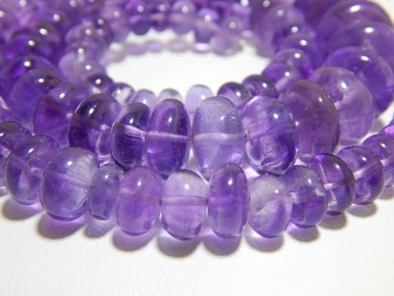 Améthyste perles rondelles lisses 6x13.5mm, fil de pierre naturelle violette pour bijou DIY